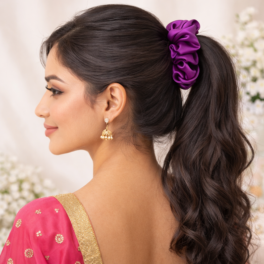 ORIVA Satin Scrunchies – Premium Hair Accessories (Pack of 5)